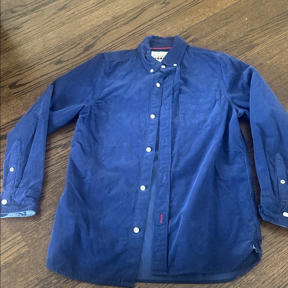 Mini Boden Navy Button-Down Shirt